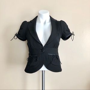 Banana Republic Short Sleeve Peplum Black Blazer